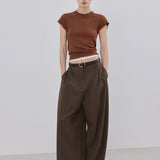 Mango t-shirt curlita in brown-001