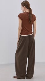 Mango t-shirt curlita in brown-003