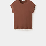 Mango t-shirt curlita in brown-021
