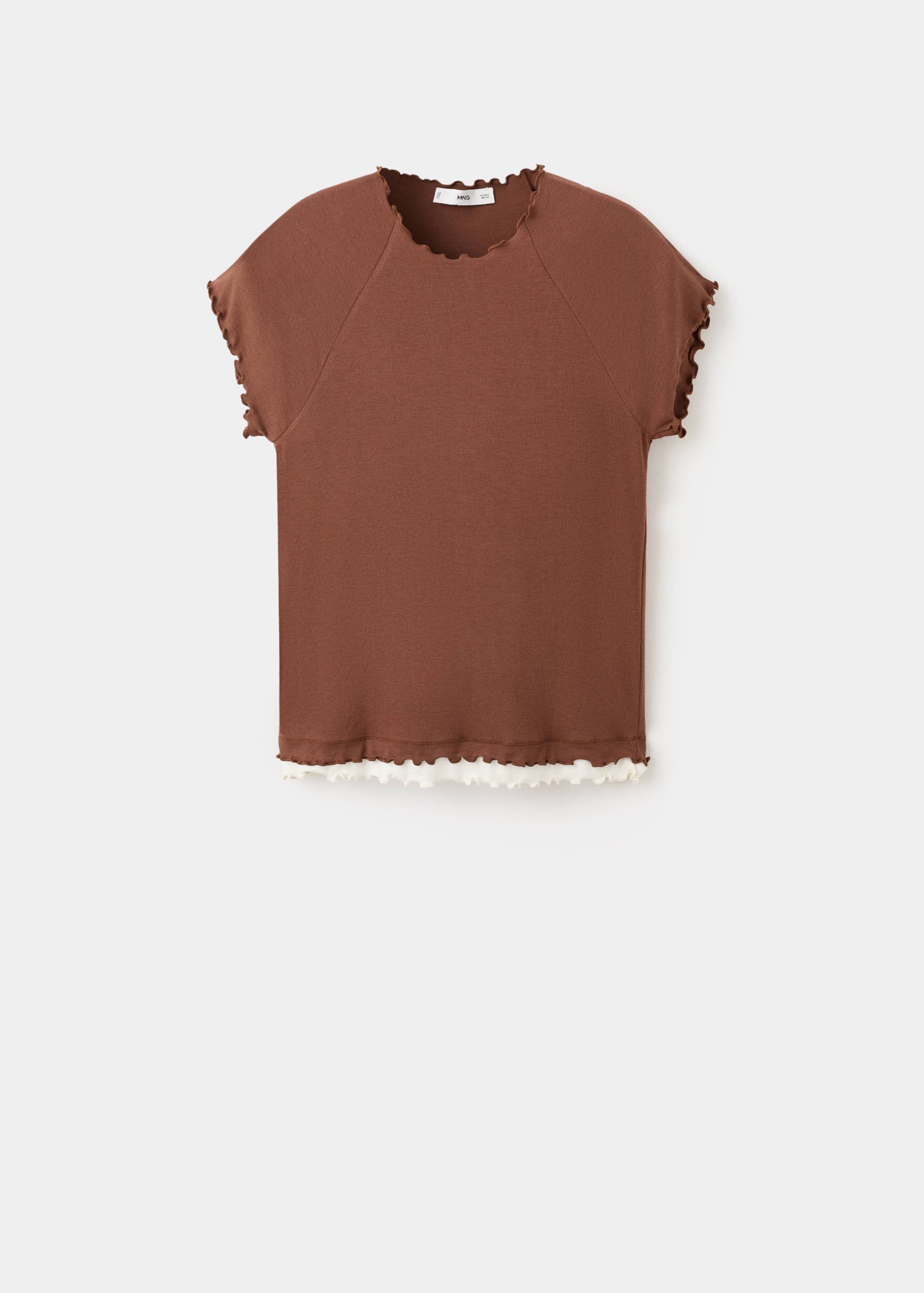 Mango t-shirt curlita in brown-021