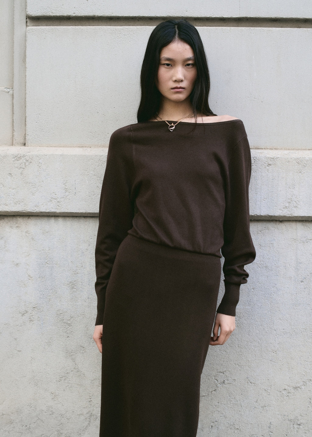 Mango dress carota in chocolate - Image 1