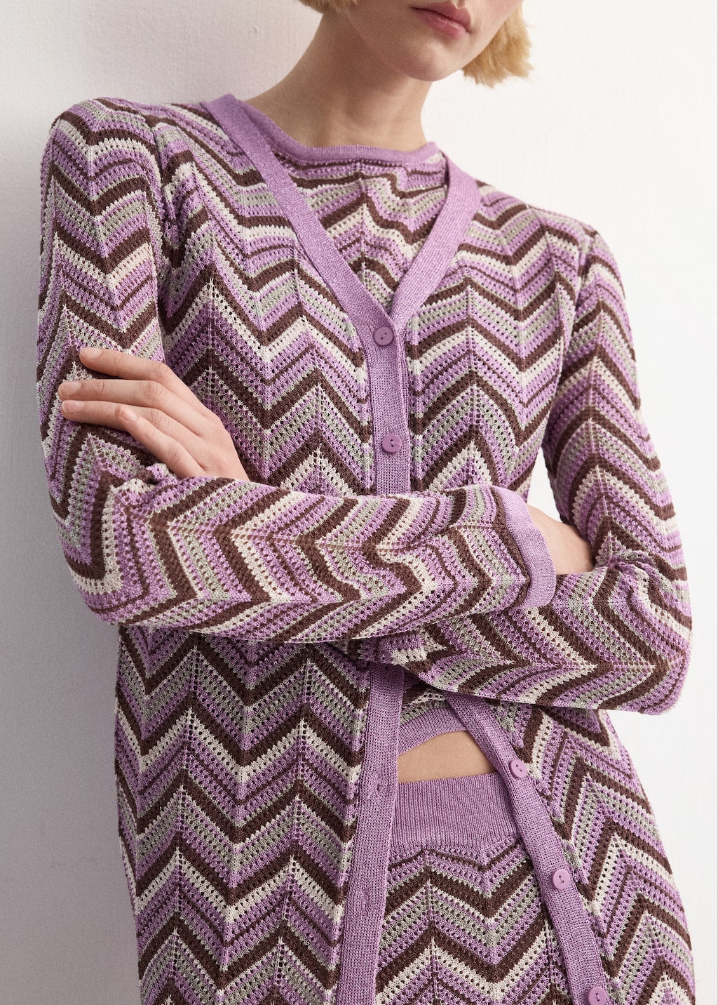 Mango cardigan mar in purple - Image 1