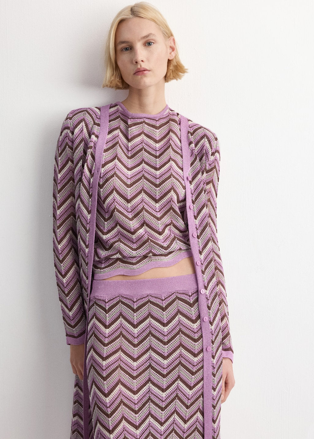 Mango cardigan mar in purple - Image 4