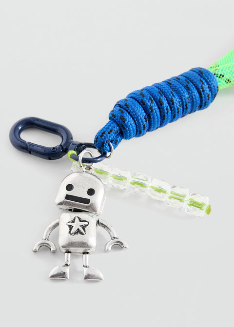 Mango keyring robot in silver