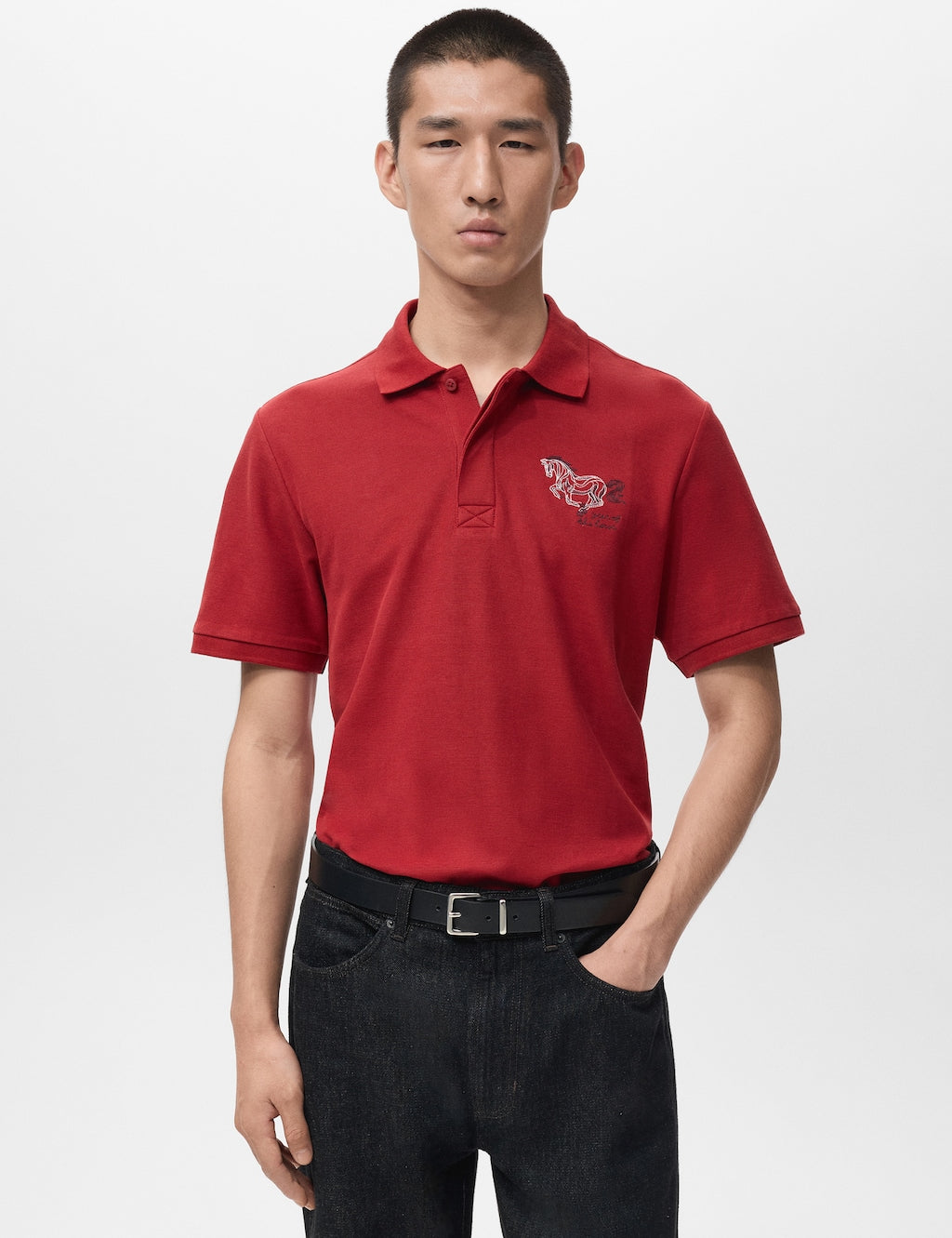 Mango poloshirt luckyh in red - Image 1