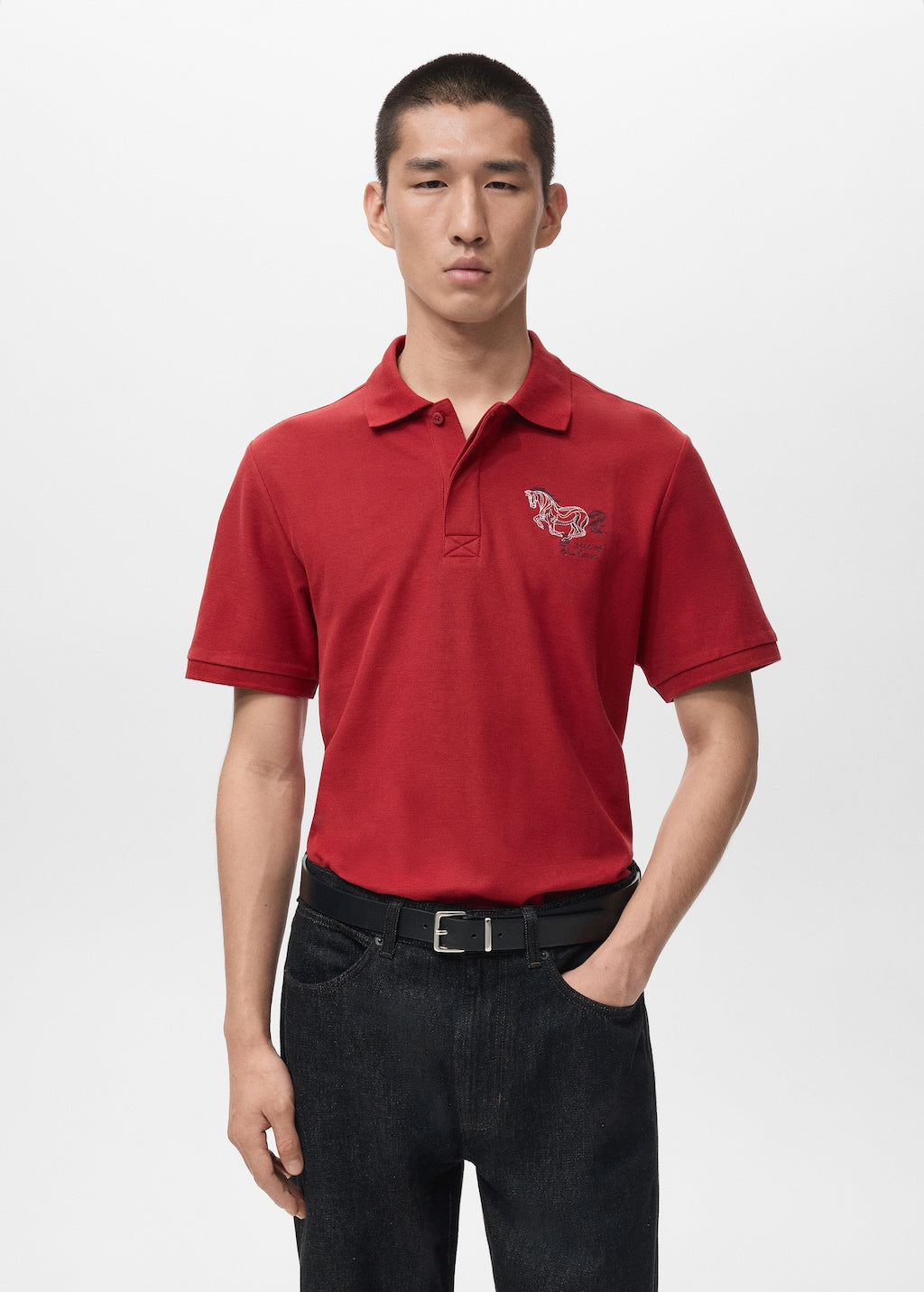 Mango poloshirt luckyh in red - Image 1