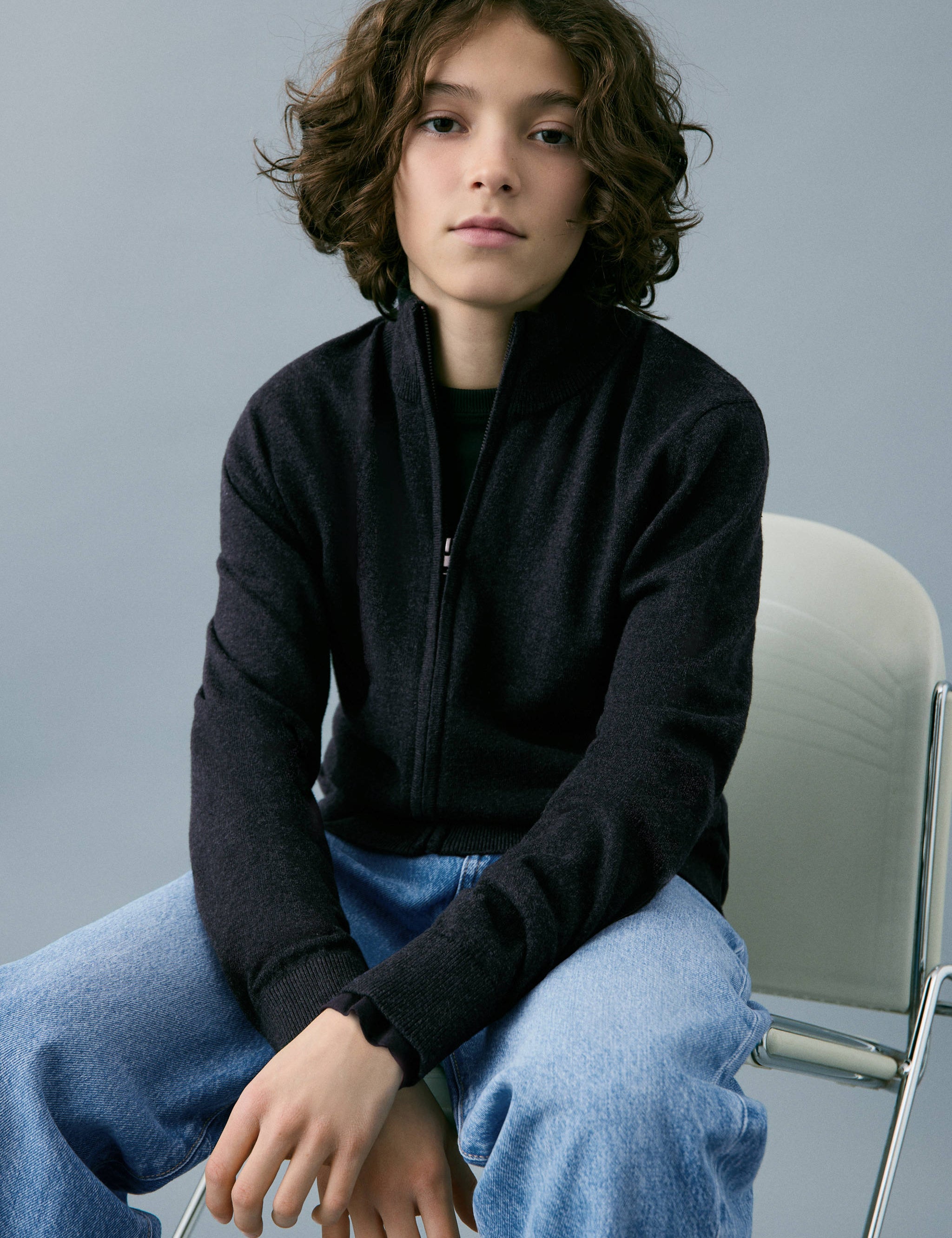 Mango cardigan luke in anthracite-002