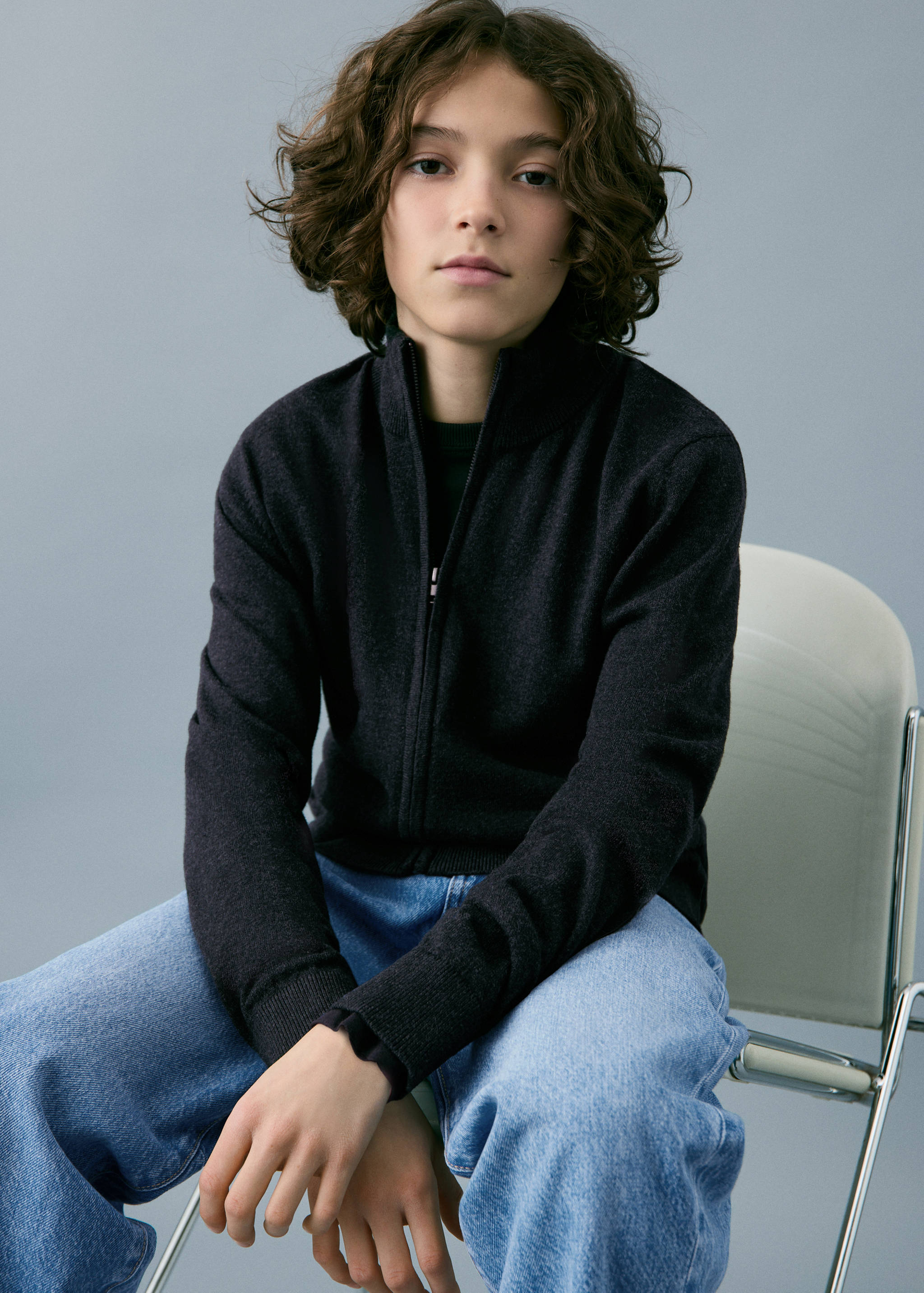 Mango cardigan luke in anthracite-002