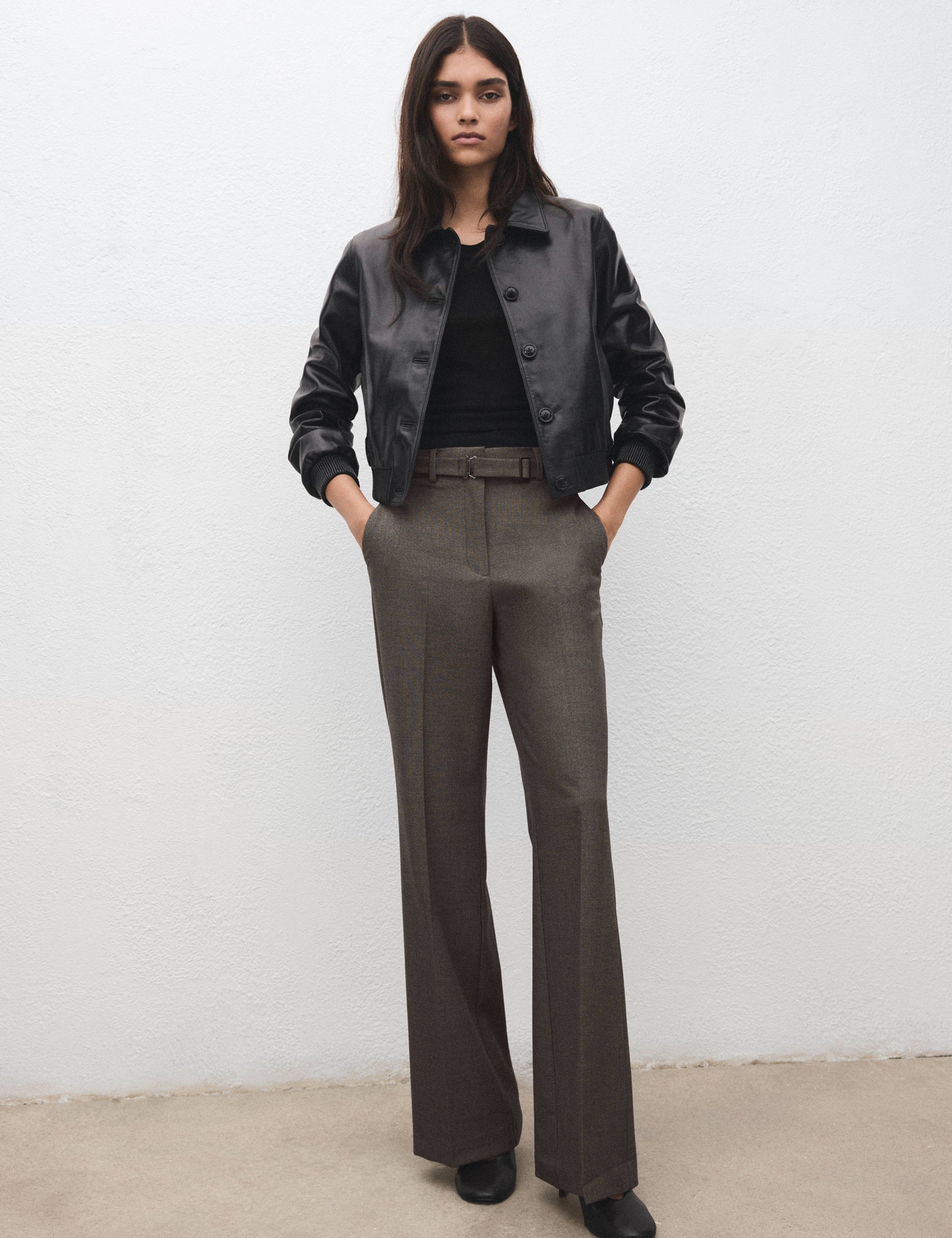 Mango trousers carlota in brown-001