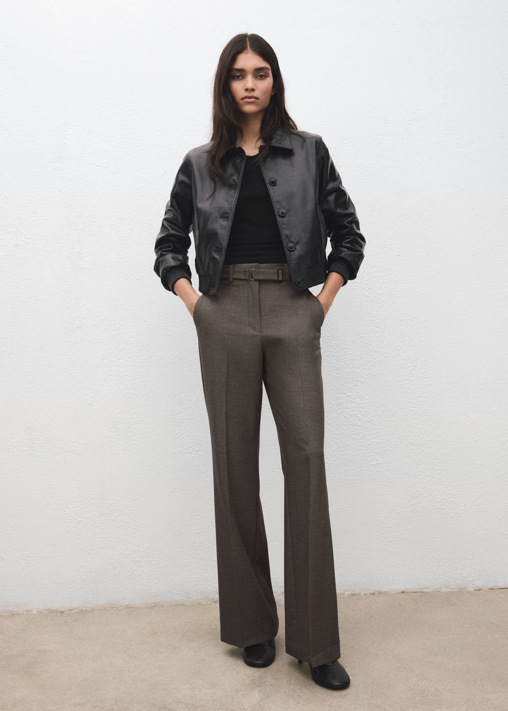 Mango trousers carlota in brown-001