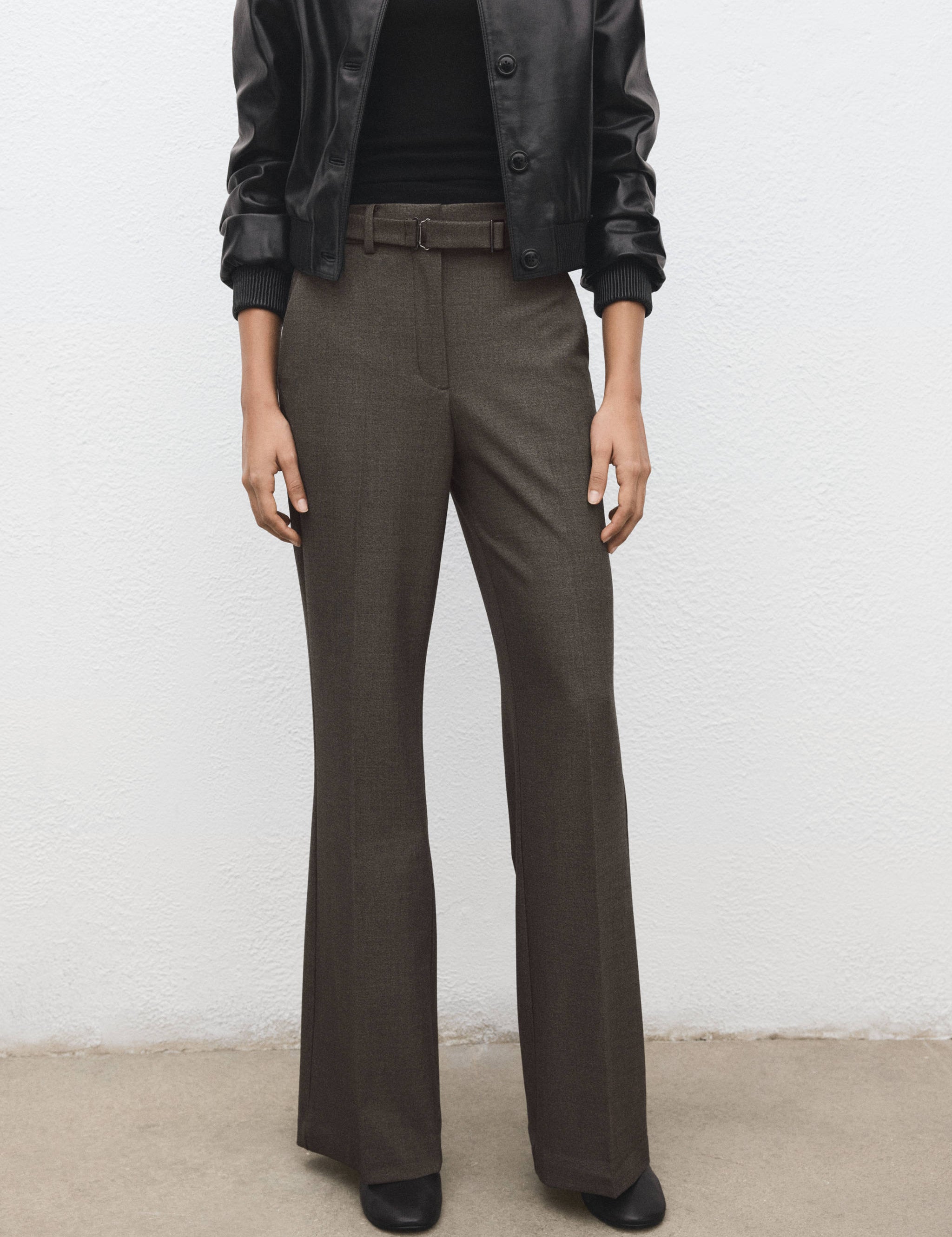 Mango trousers carlota in brown-002