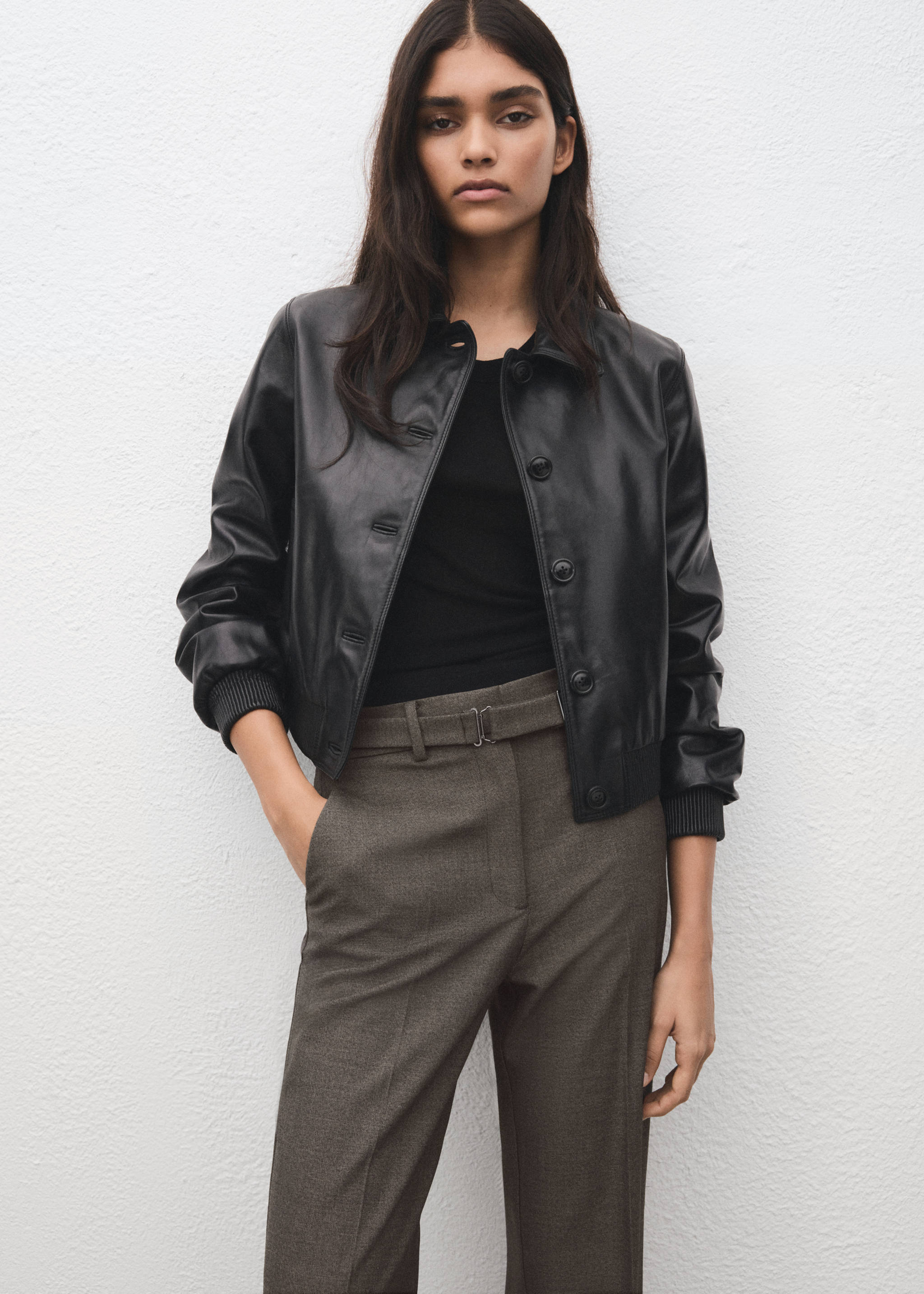 Mango trousers carlota in brown-004