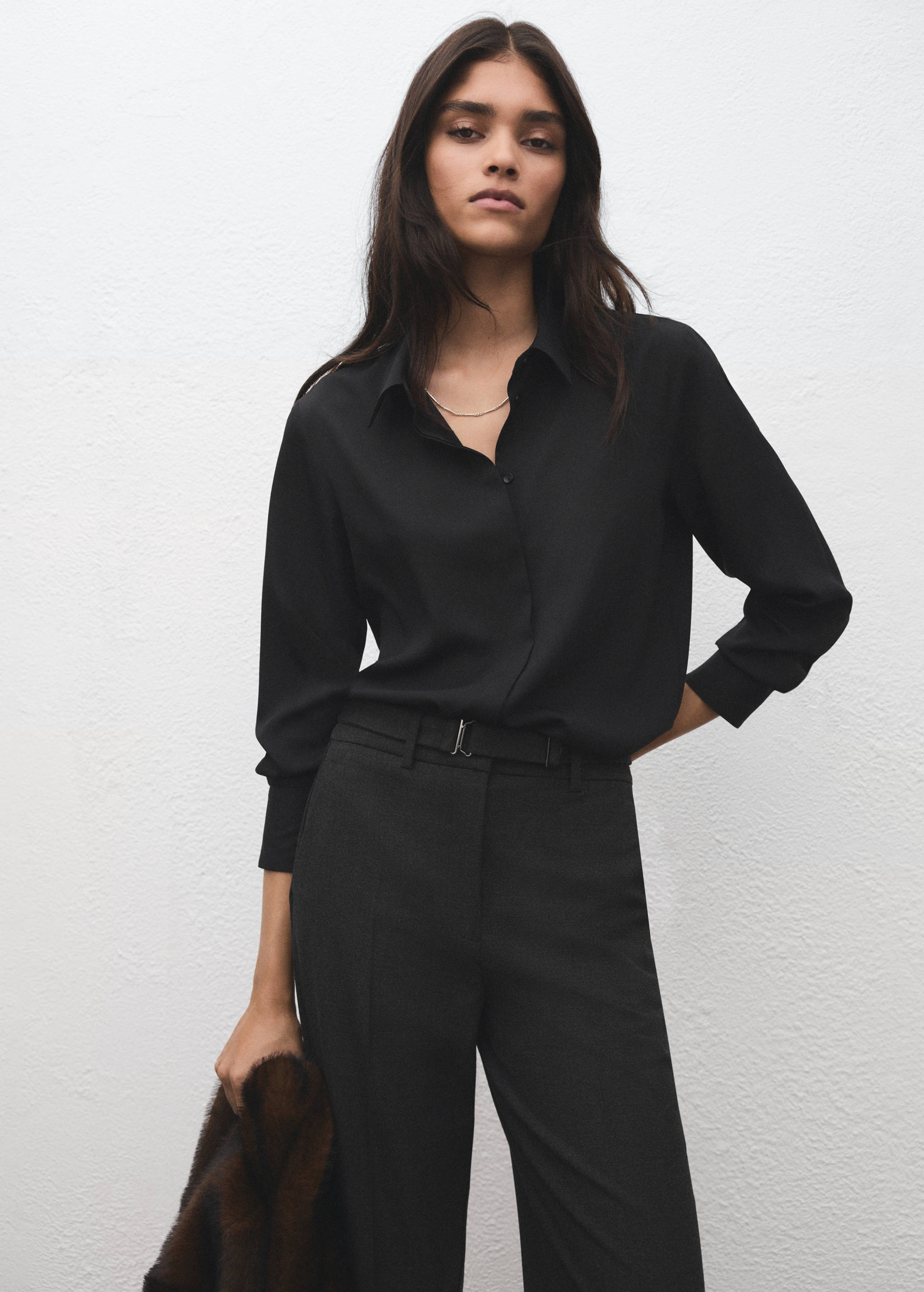 Mango trousers carlota in grey-004
