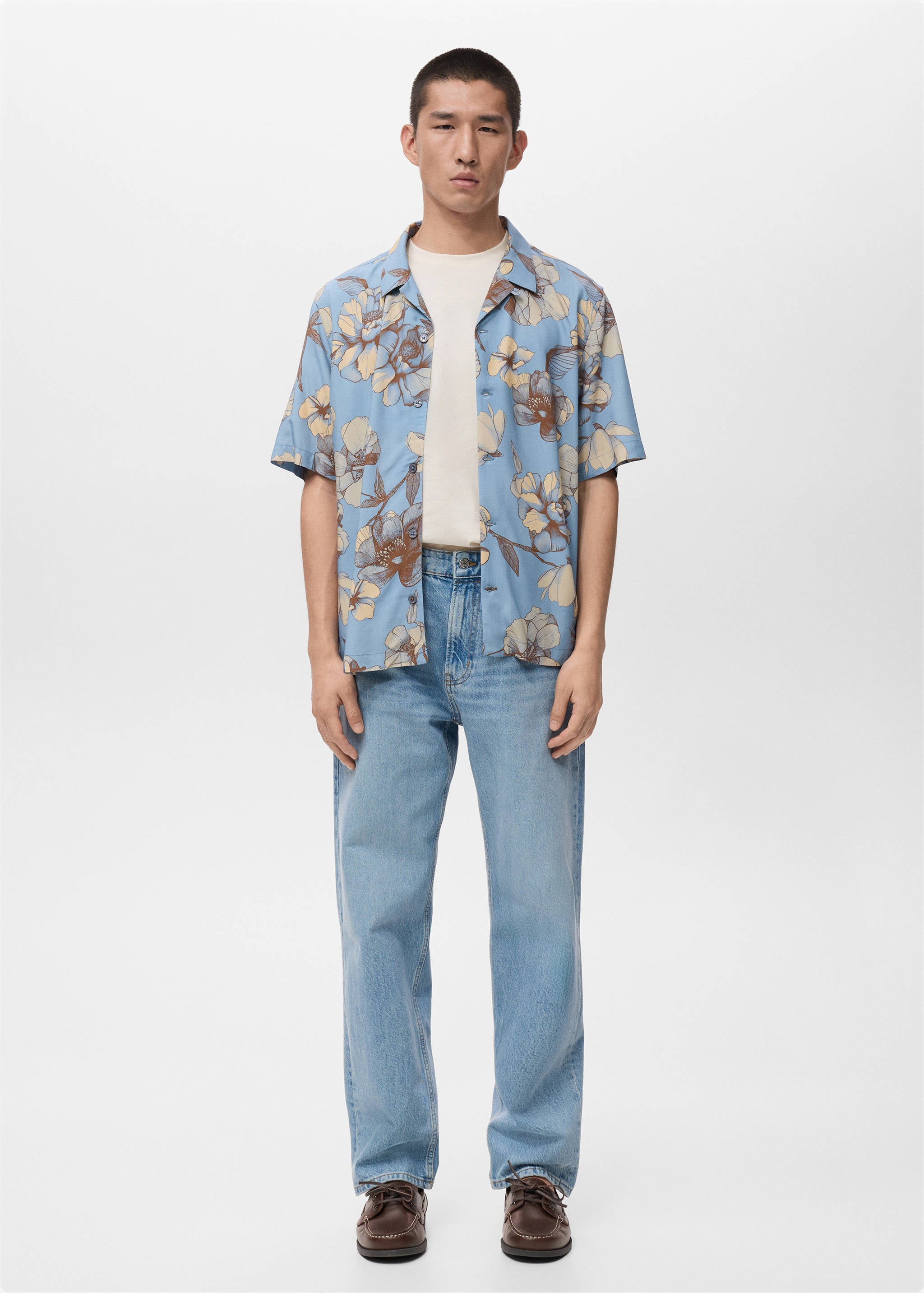 Mango shirt flor in celestial-001