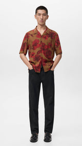 Mango shirt flor in red-001