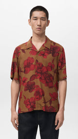 Mango shirt flor in red-002