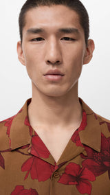 Mango shirt flor in red-004