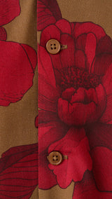 Mango shirt flor in red-030