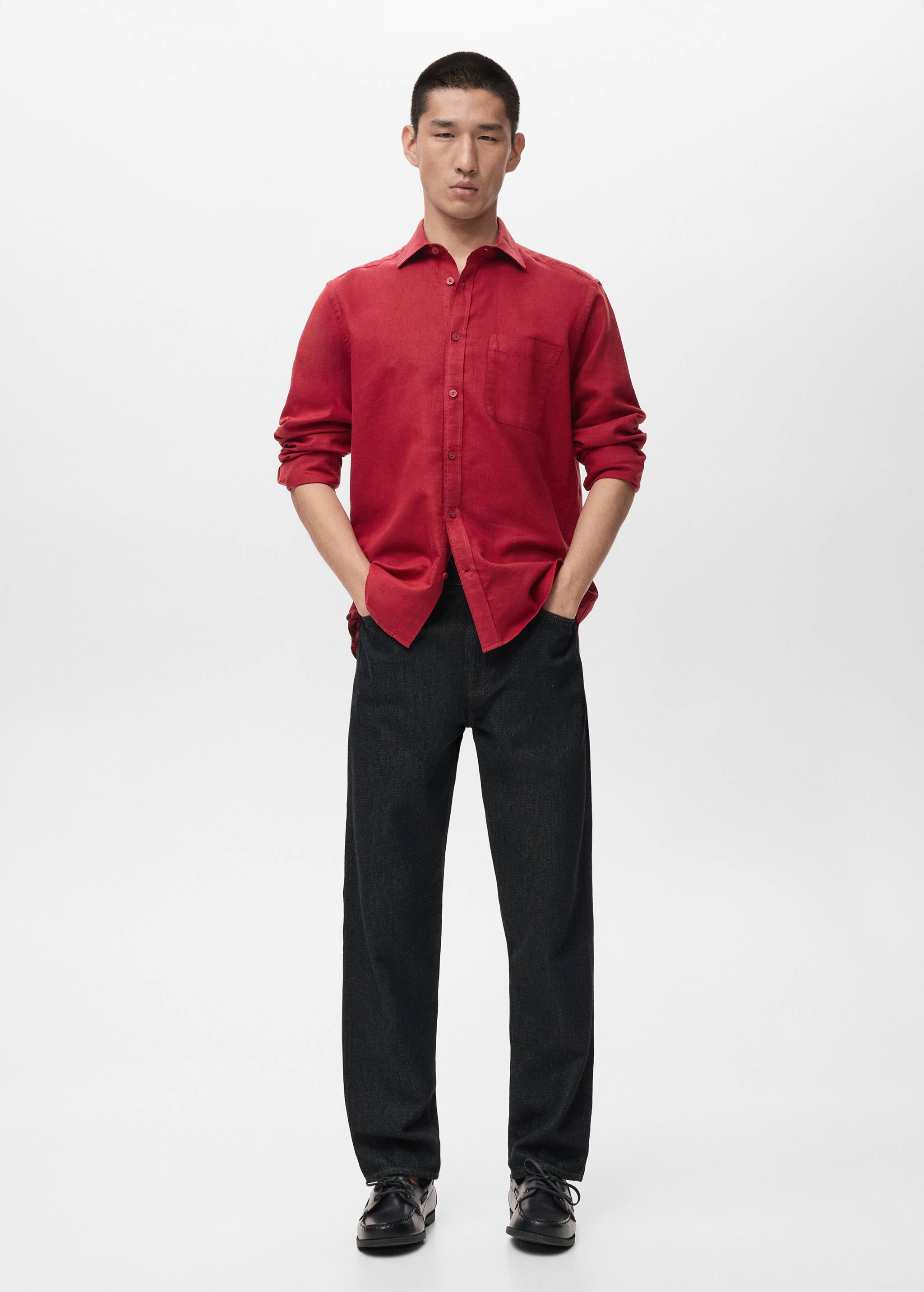Mango shirt avispa in red-001
