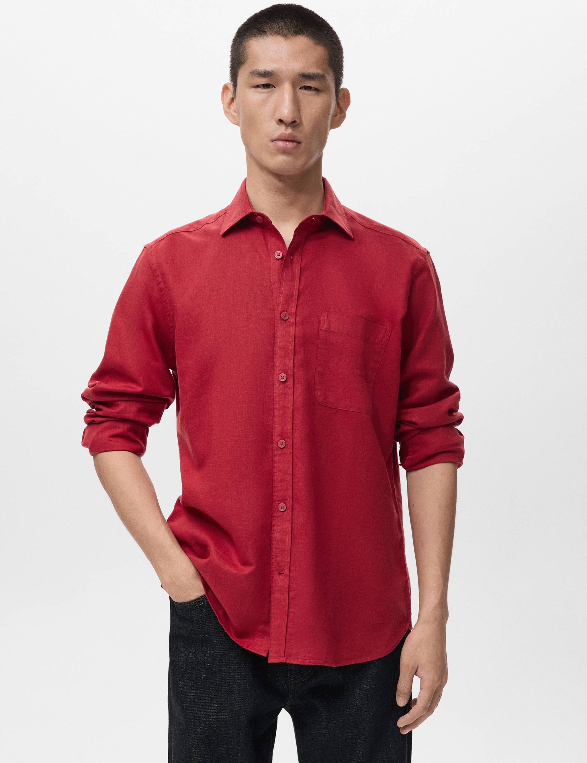 Mango shirt avispa in red-002