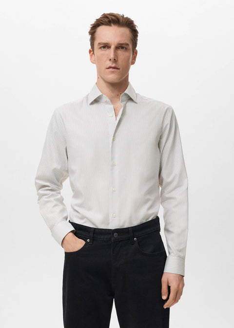 Mango shirt donosti in light vigore grey