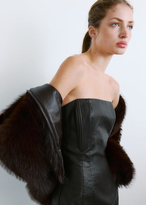 Mango dress brown in chocolate