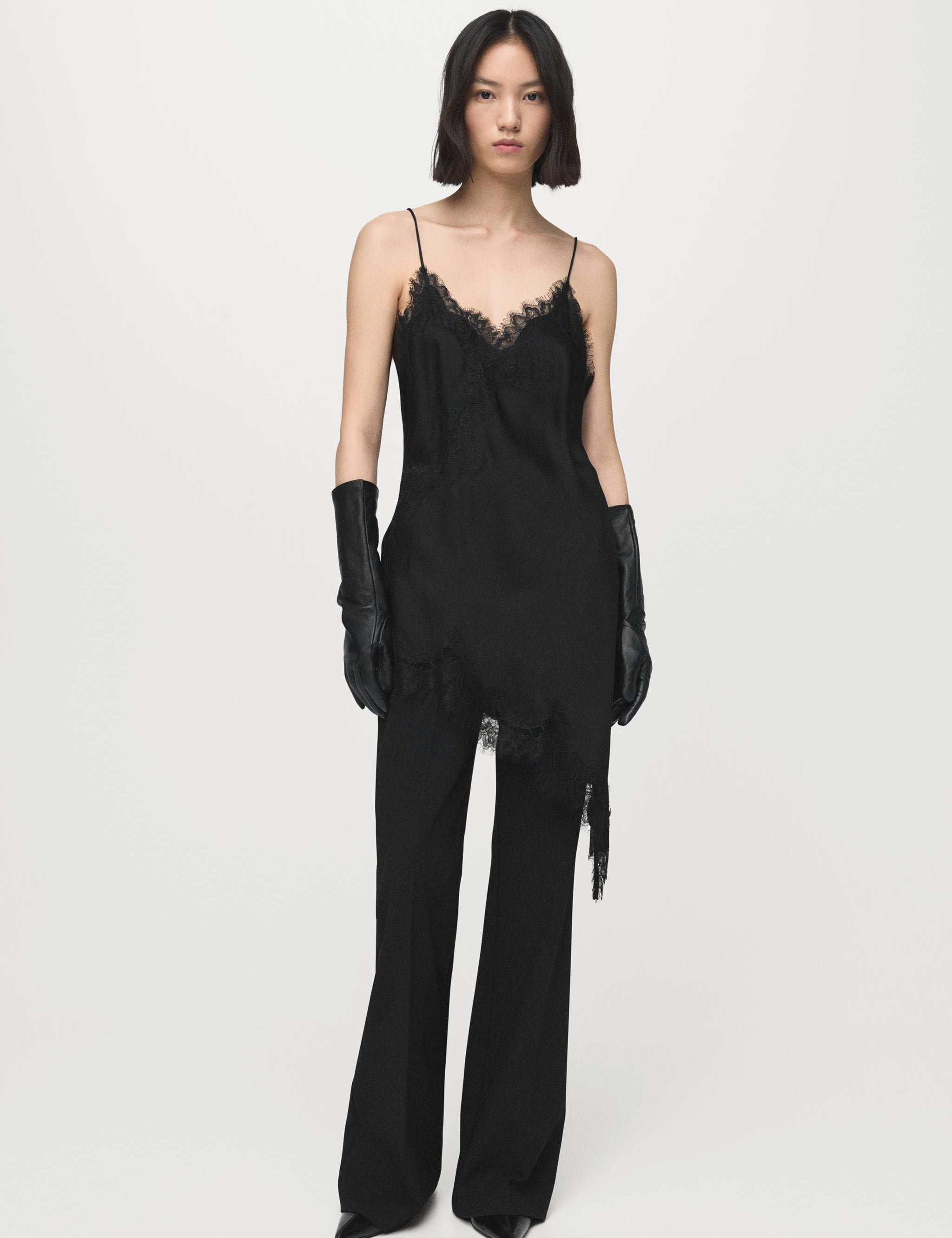 Mango top pearl in black-001