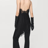 Mango top pearl in black-008