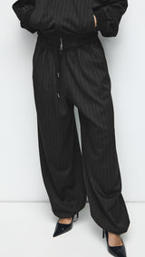 Mango trousers stripe in black - Image 1