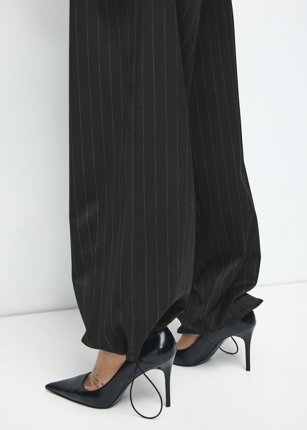Mango trousers stripe in black - Image 4