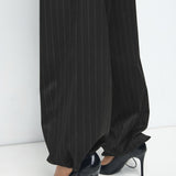 Mango trousers stripe in black - Image 4