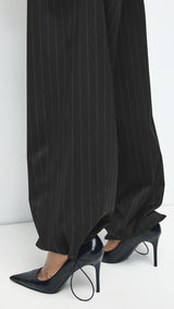 Mango trousers stripe in black - Image 4