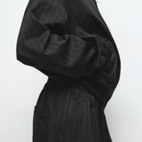 Mango trousers stripe in black - Image 6