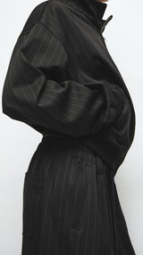 Mango trousers stripe in black - Image 6