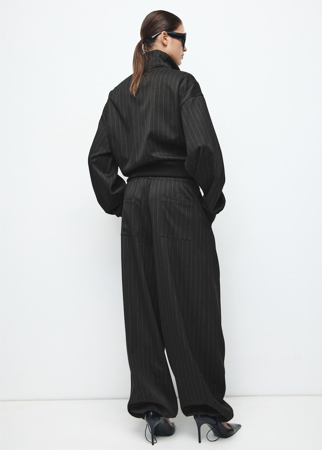 Mango trousers stripe in black - Image 8