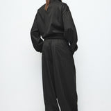 Mango trousers stripe in black - Image 8