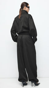 Mango trousers stripe in black - Image 8