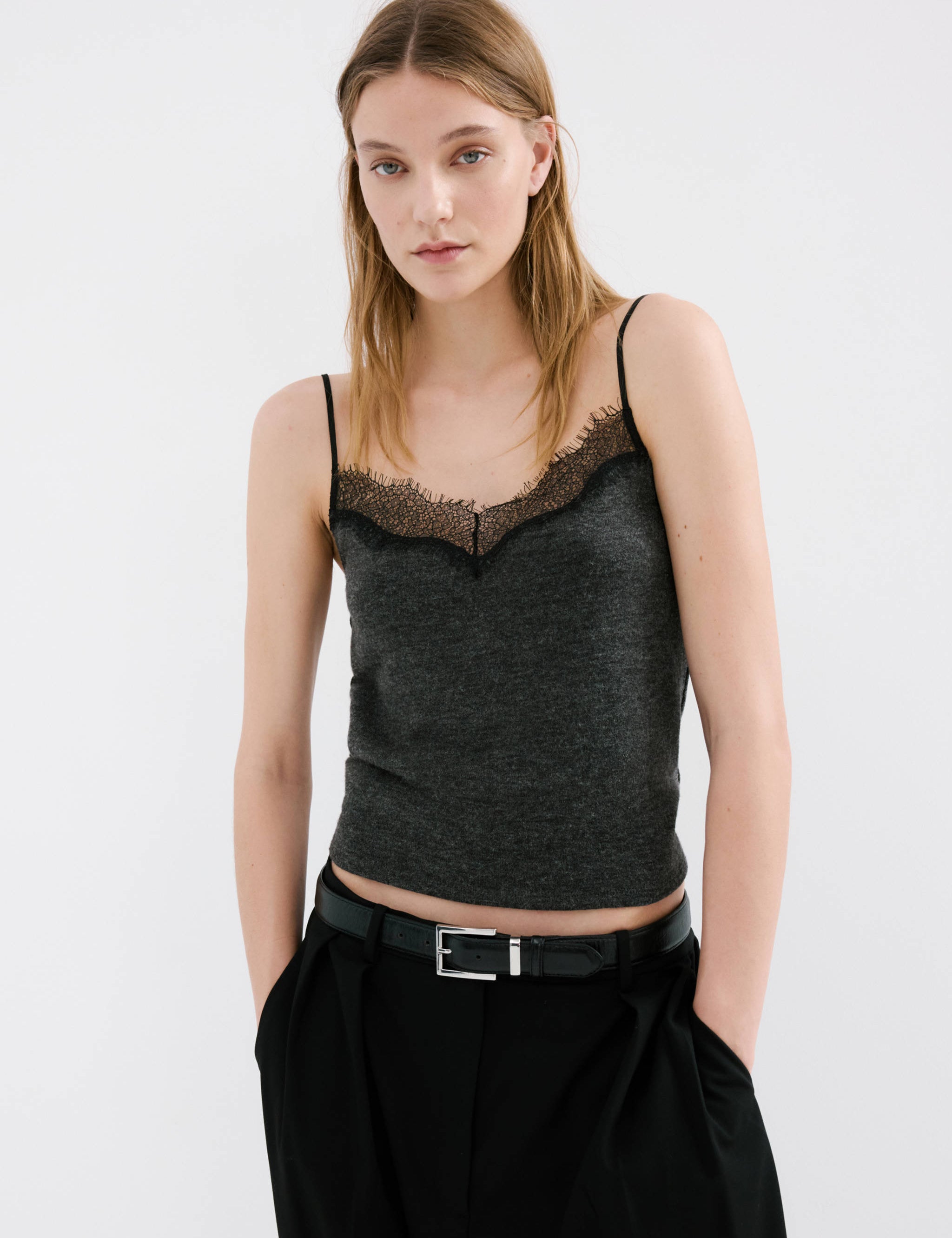 Mango top verona in dark vigore grey-002