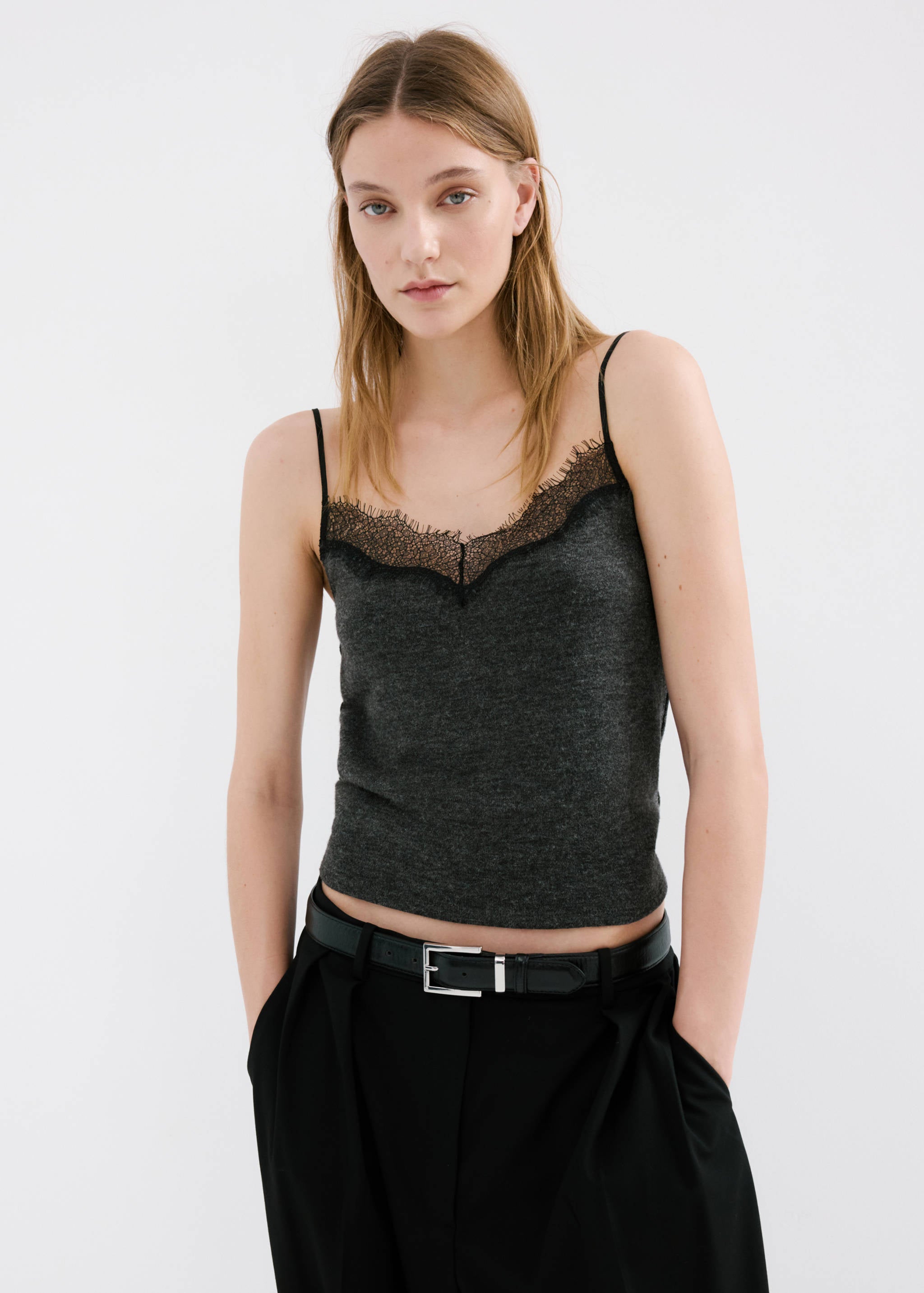 Mango top verona in dark vigore grey-002