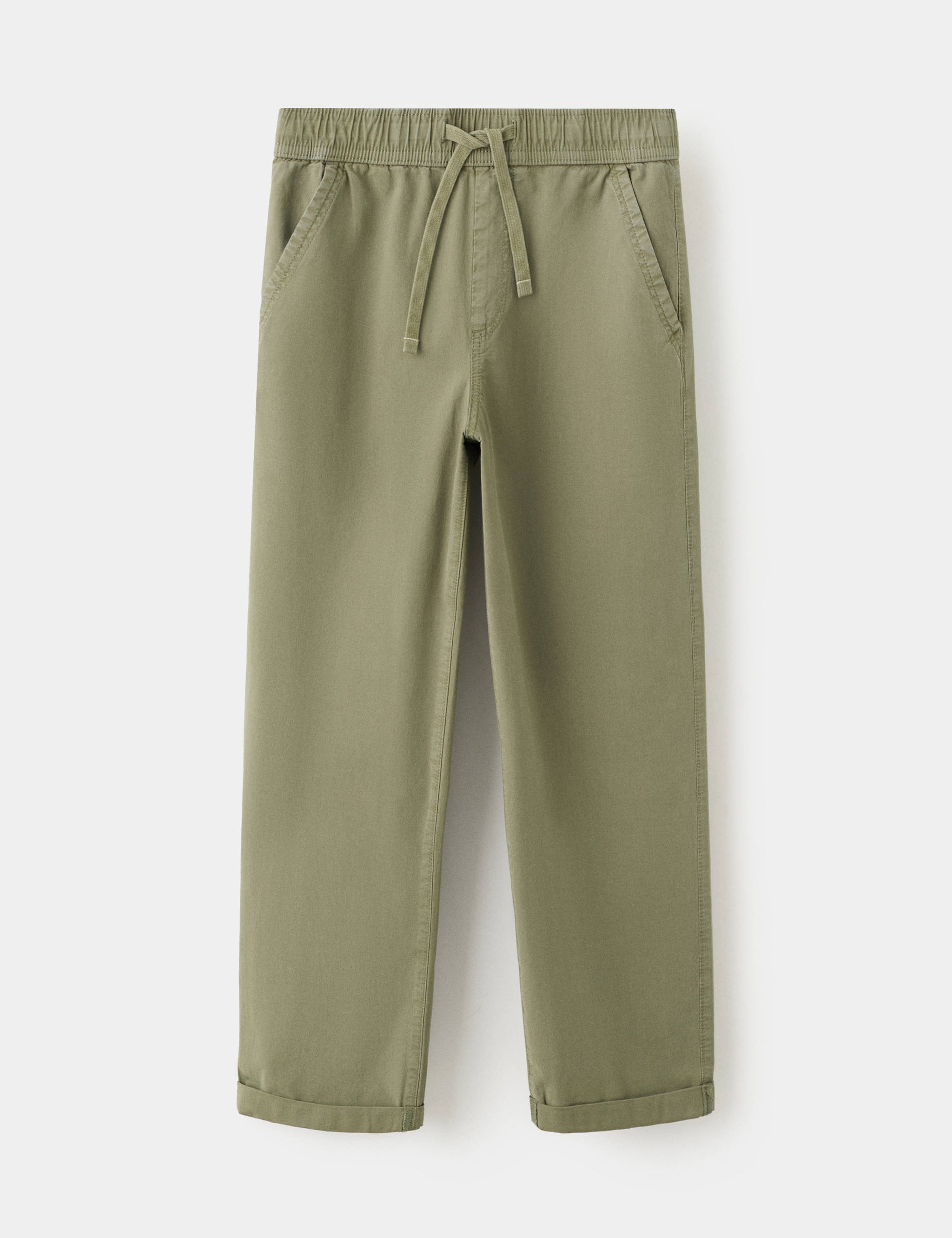 Mango trousers franky in khaki-021