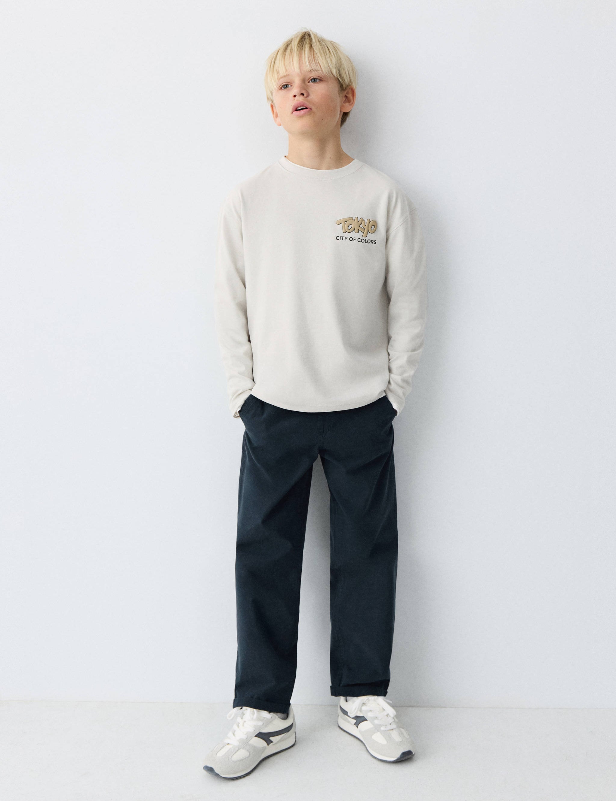 Mango trousers franky in navy-001