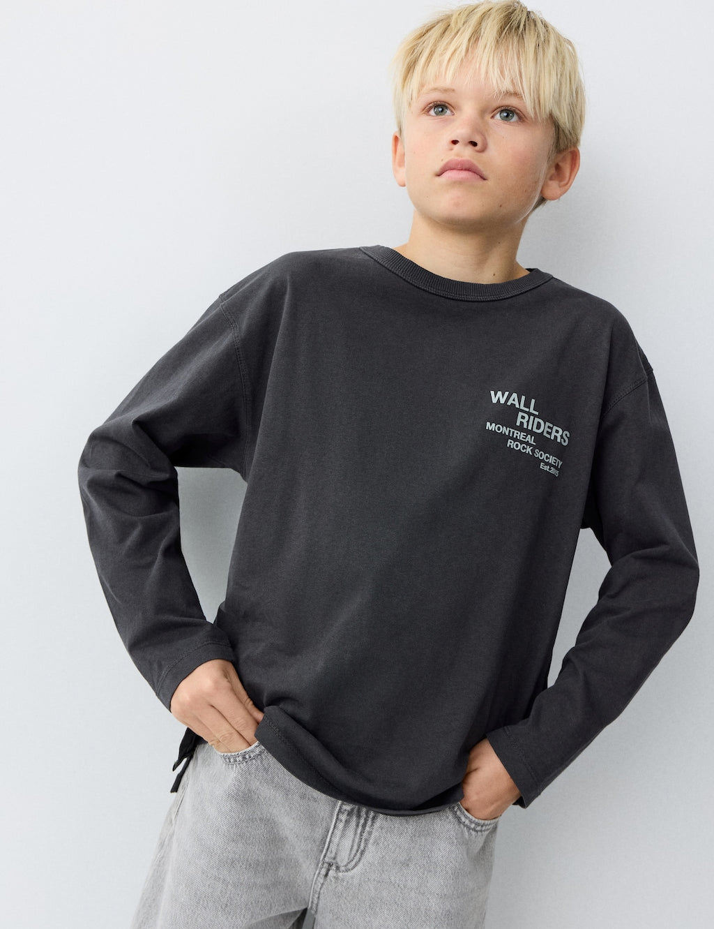 Mango t-shirt ewall in anthracite - Image 1