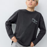 Mango t-shirt ewall in anthracite - Image 1
