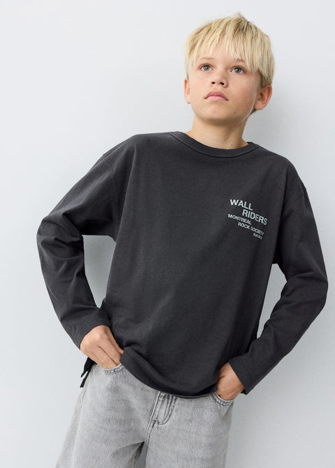 Mango t-shirt ewall in anthracite
