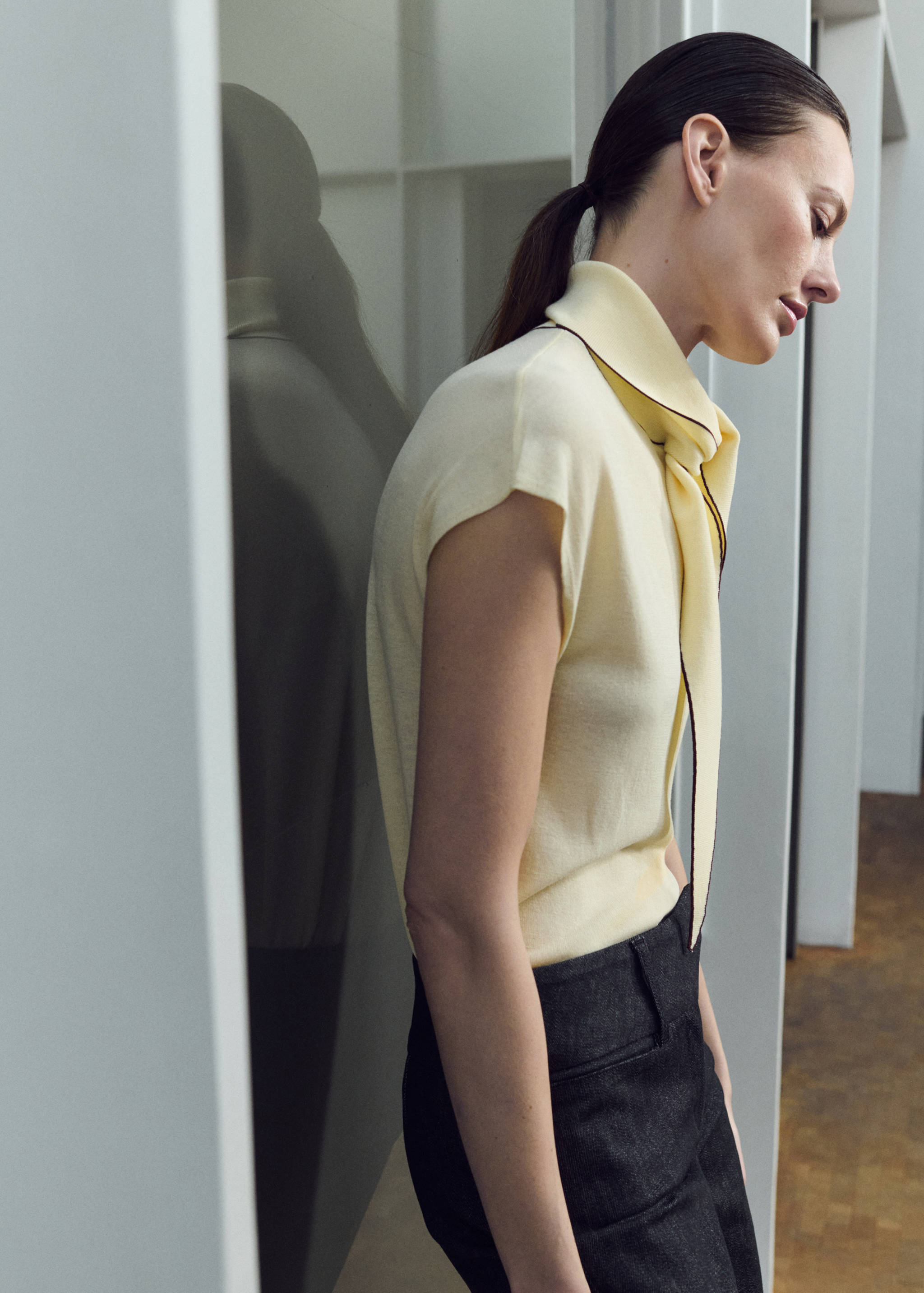 Mango top bert in pastel yellow-004