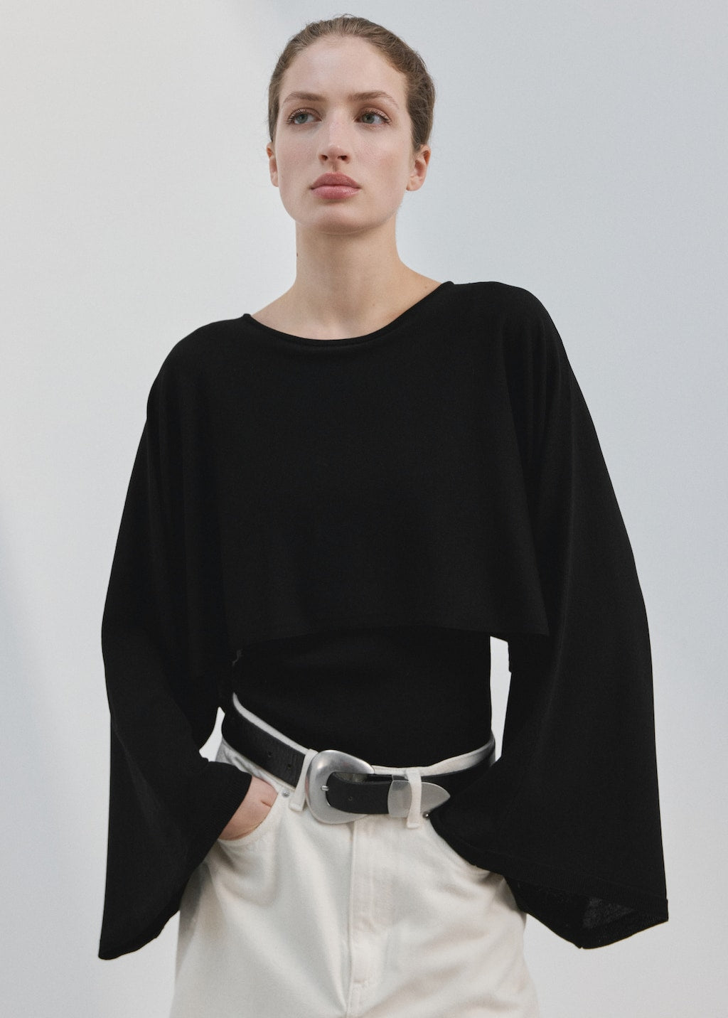 Mango cape capote in black - Image 1