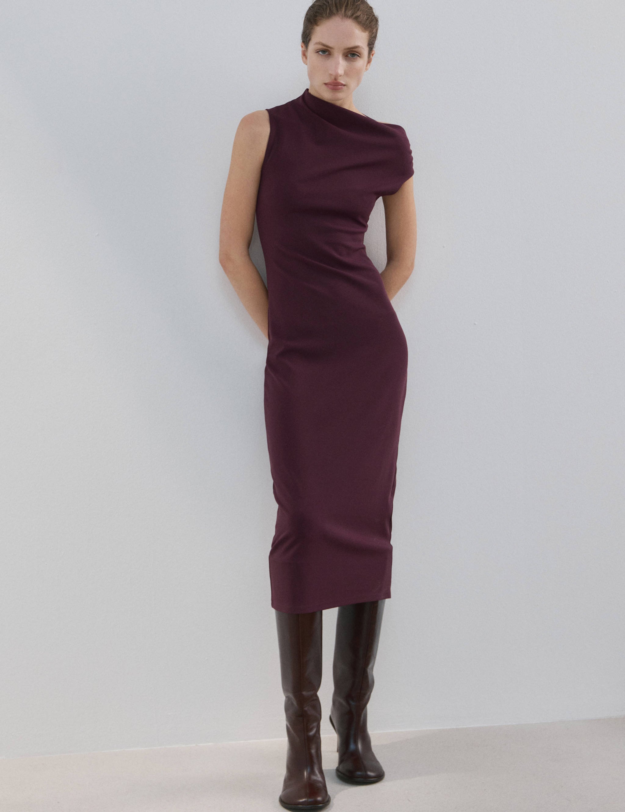Mango dress billy in eggplant-001