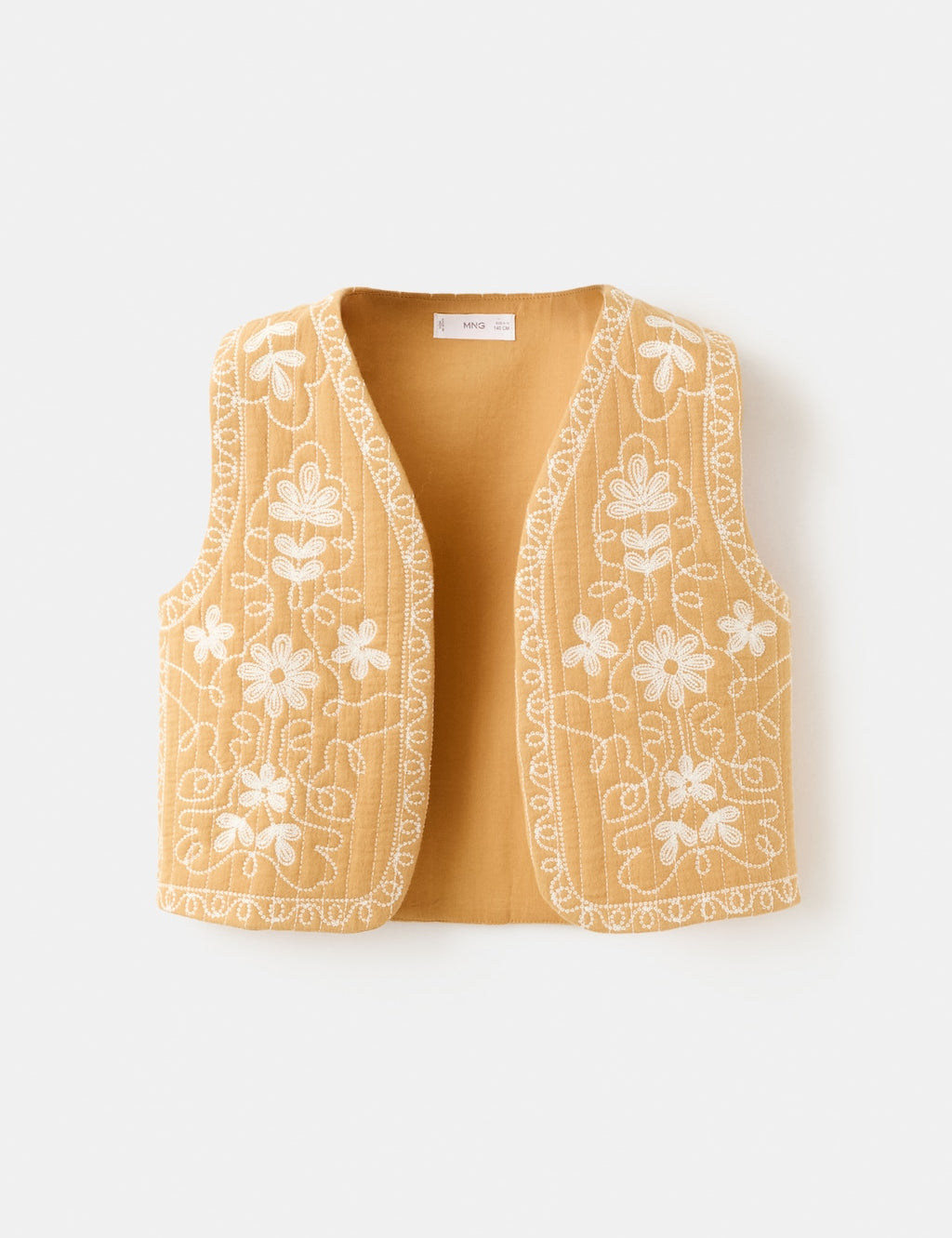 Mango vest flowy in mustard - Image 1
