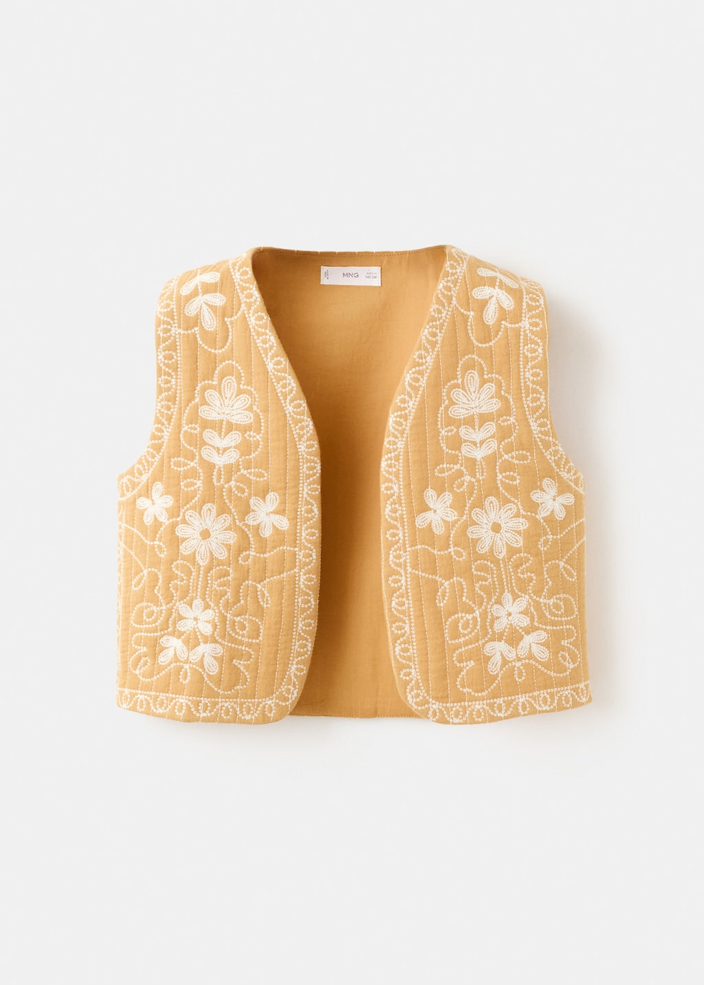 Mango vest flowy in mustard - Image 1