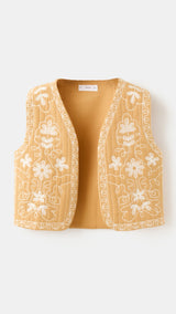 Mango vest flowy in mustard - Image 1